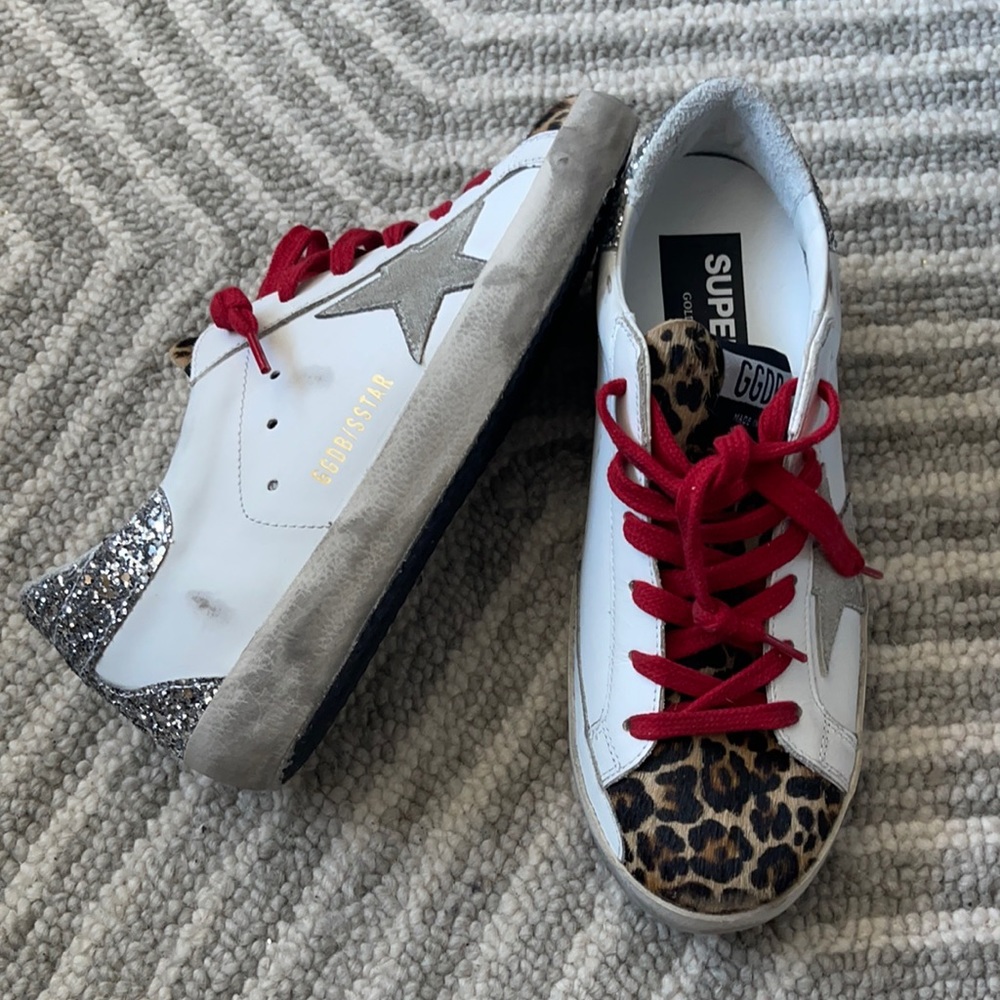 Golden Goose Superstar Leopard Red Glitter